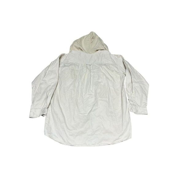 W.R. Gass Men's Vintage Cream Lightweight Button Up Hooded Jacket Size Large - Picture 6 of 8